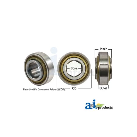 A & I Products Disc Bearing; Cylindrical, Hex Bore, Pre-Lube 4" x4" x2" A-W208PP21-I